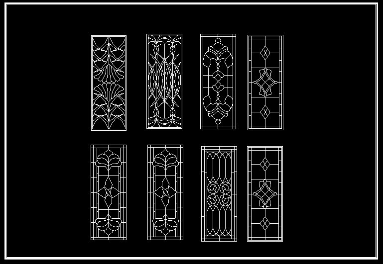 ★中式古典設計Autocad模板 中式古典鐵藝鍛造設計 中式古典窗花圖 中式古典元素